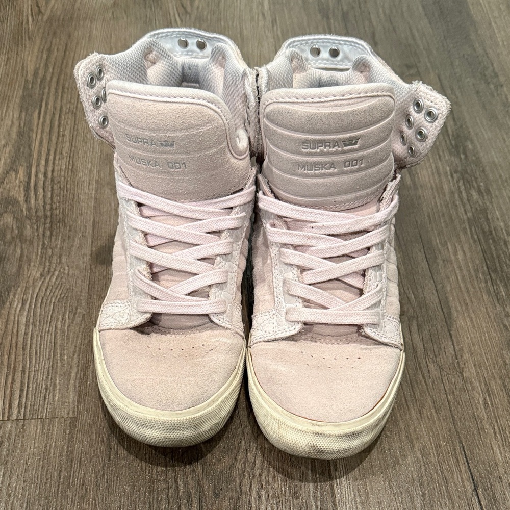 Supra Light Pink High-Top Sneakers